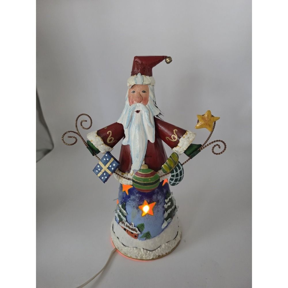 12" Old World Charm Folk Art Illuminates 7 Watt Bulb Christmas Santa